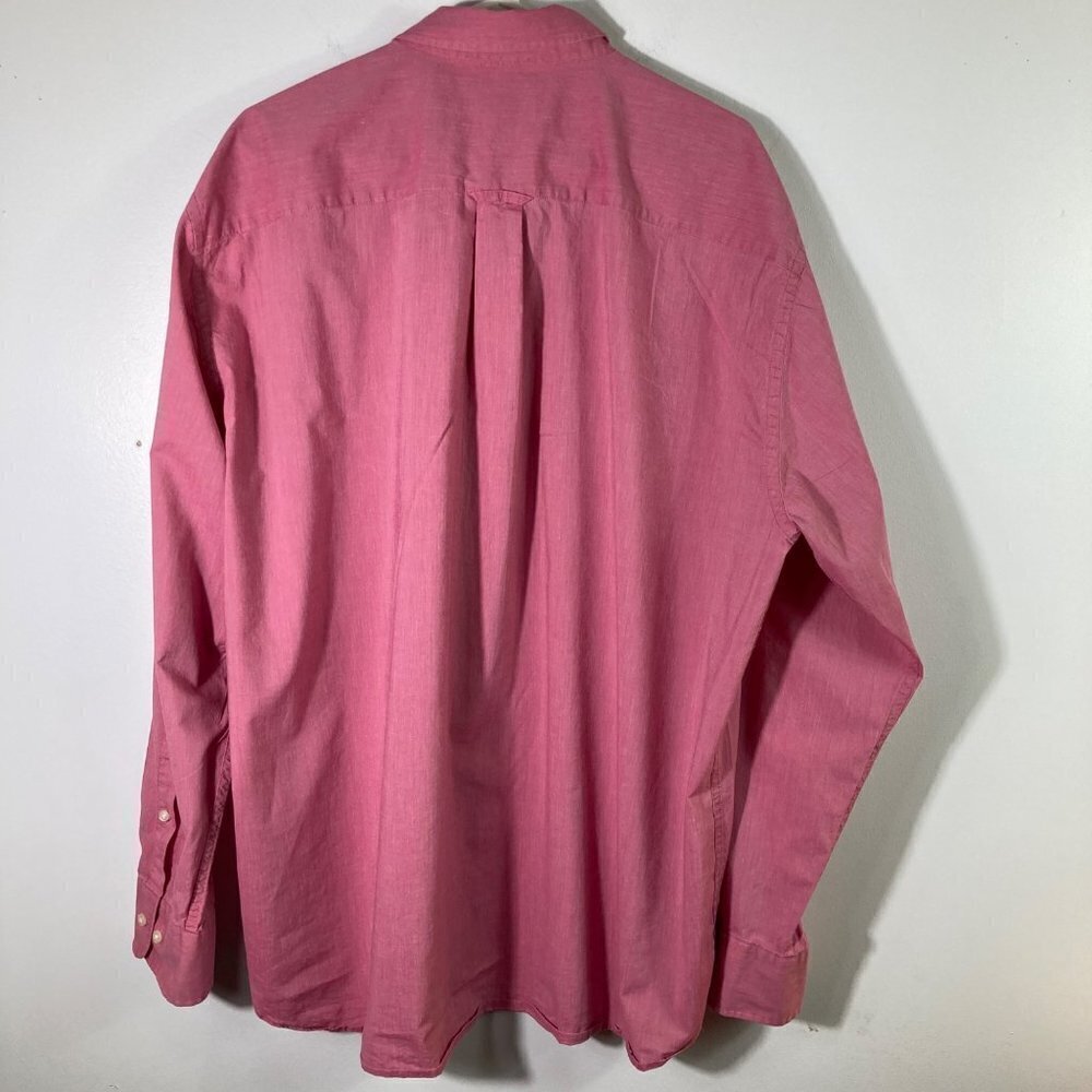 Mens Peter Millar Long Sleeve Button Cotton Linen Spandex Shirt Pink 2XL - Picture 3 of 6